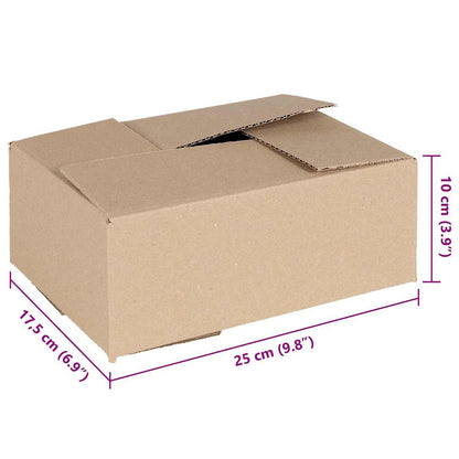 vidaXL Folding Box 50 pcs Natural 25 x 17.5 x 10 cm Cardboard
