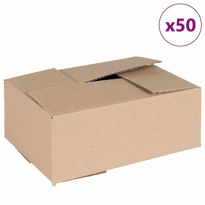 vidaXL Folding Box 50 pcs Natural 25 x 17.5 x 10 cm Cardboard