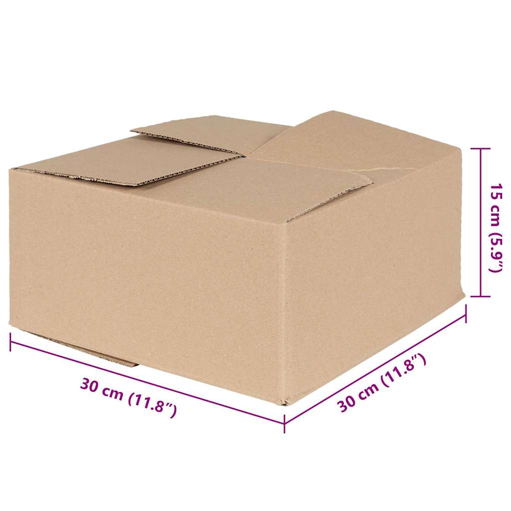 vidaXL Folding Box 50 pcs Natural 30 x 30 x 15 cm Cardboard