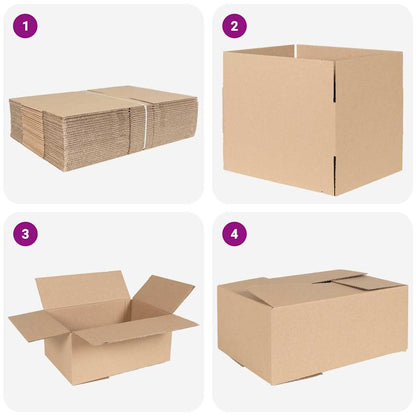 vidaXL Folding Box 50 pcs Natural 35 x 24 x 15 cm Cardboard