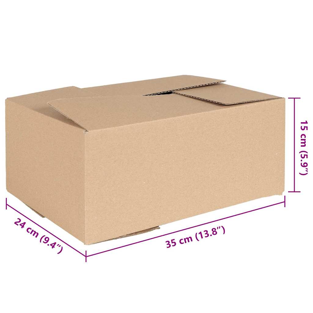 vidaXL Folding Box 50 pcs Natural 35 x 24 x 15 cm Cardboard