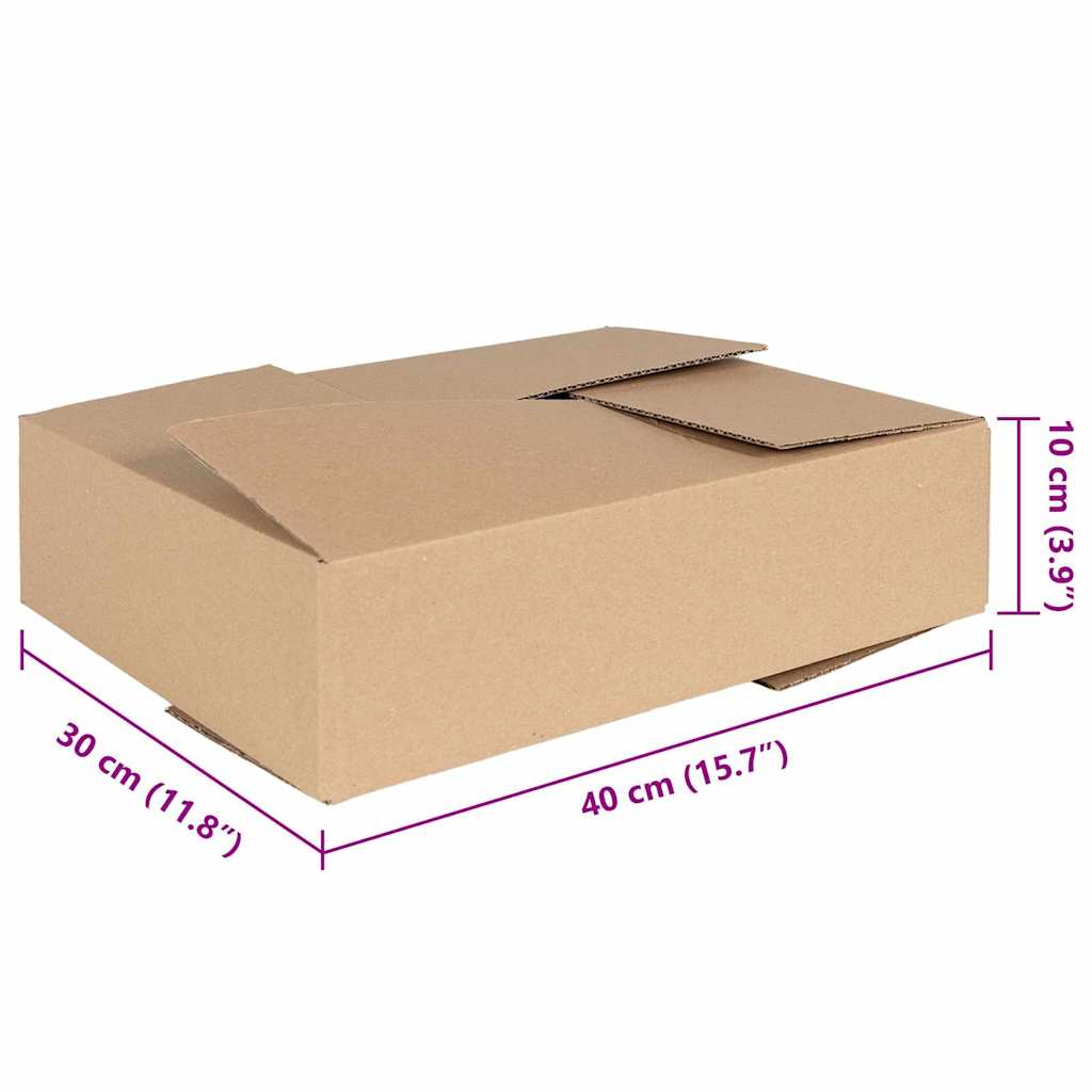 vidaXL Folding Box 50 pcs Natural 40 x 30 x 10 cm Cardboard