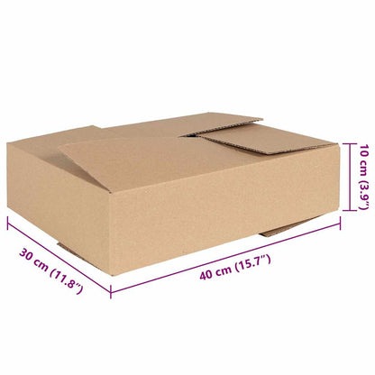 vidaXL Folding Box 50 pcs Natural 40 x 30 x 10 cm Cardboard
