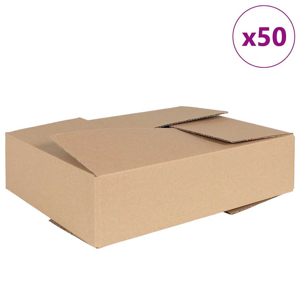 vidaXL Folding Box 50 pcs Natural 40 x 30 x 10 cm Cardboard