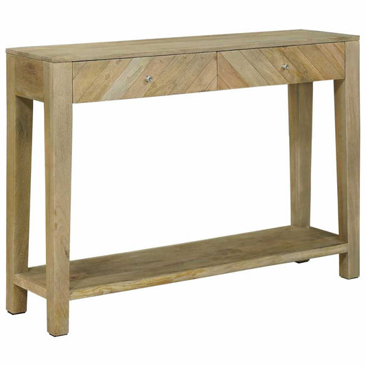 vidaXL Console Table Natural Grey 110 x 30 x 80 cm Solid Mango Wood