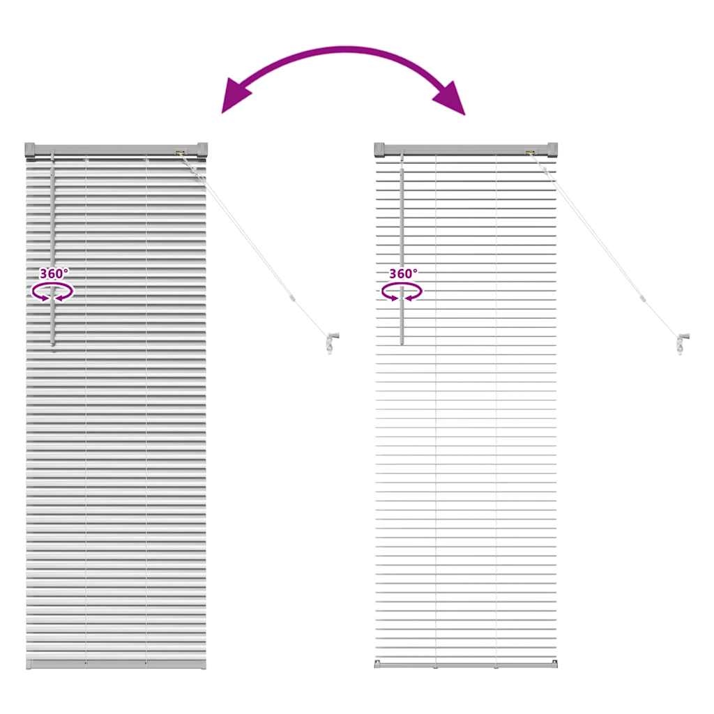 vidaXL Venetian Blinds Height Adjustable Silver 130 x 45 cm Aluminium
