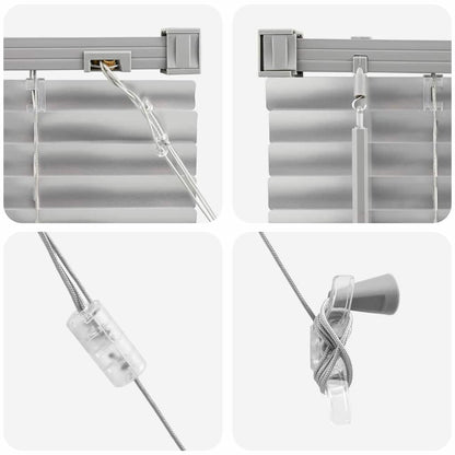 vidaXL Window Blind with Curtains Manual Silver Aluminium