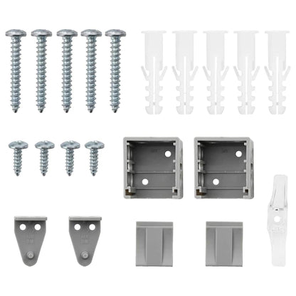 vidaXL Window Blind with Curtains Manual Silver Aluminium