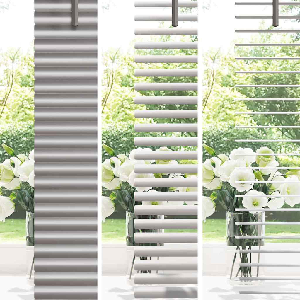 vidaXL Window Blind with Curtains Manual Silver Aluminium