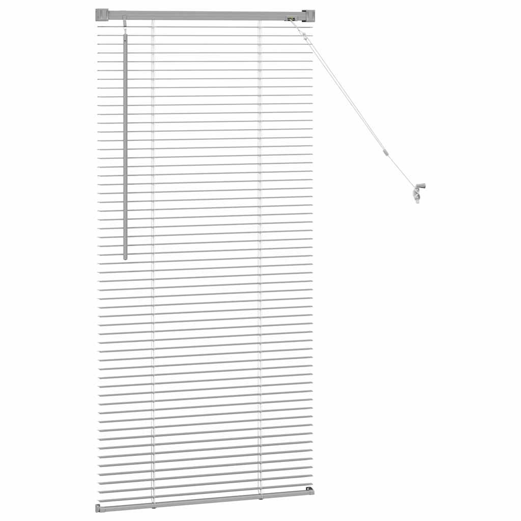 vidaXL Window Blind with Curtains Manual Silver Aluminium