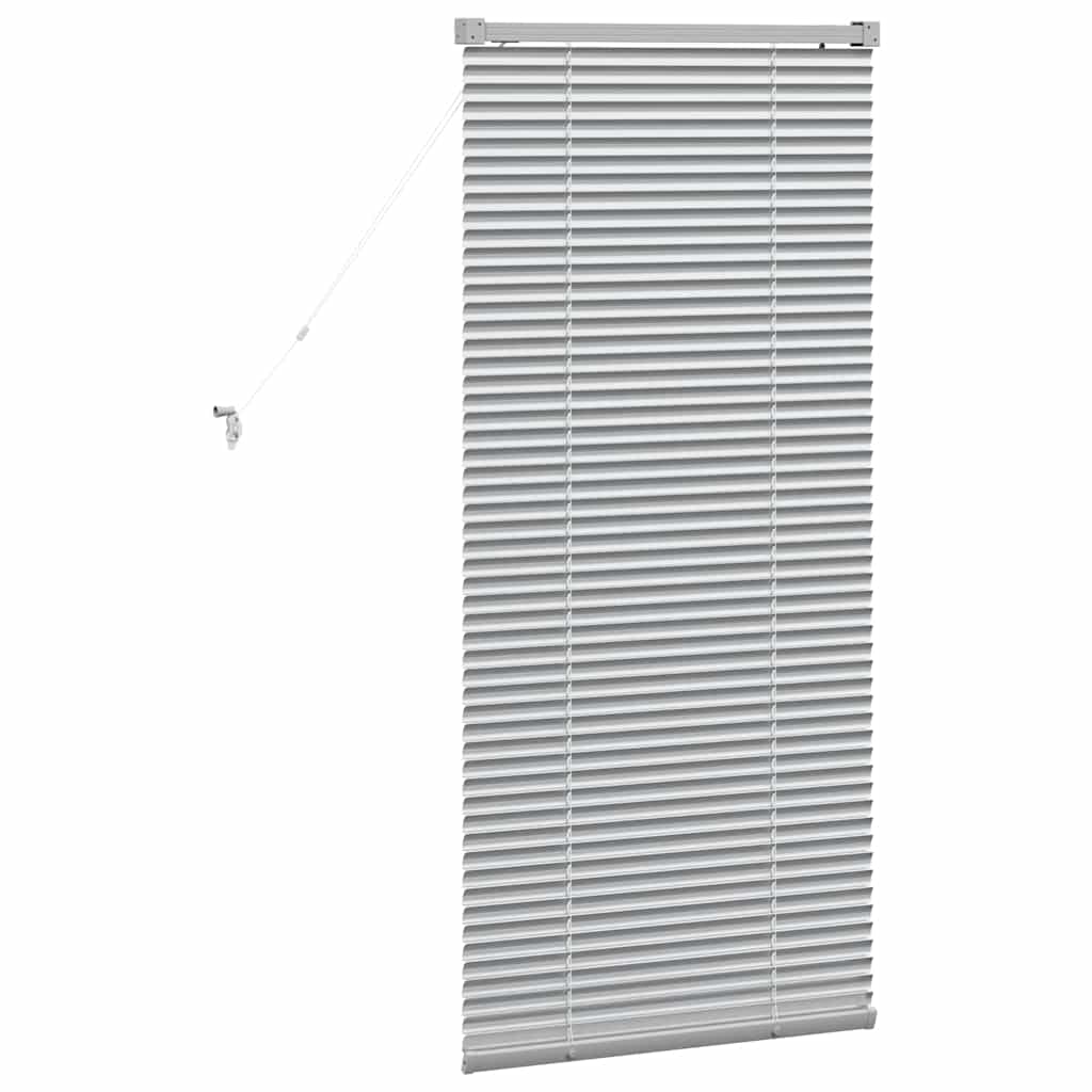 vidaXL Window Blind with Curtains Manual Silver Aluminium