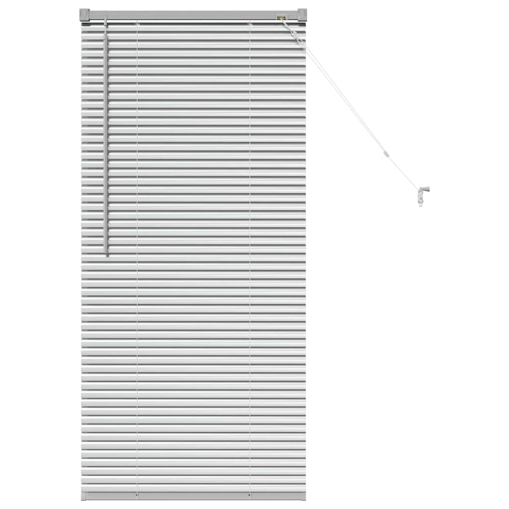 vidaXL Window Blind with Curtains Manual Silver Aluminium