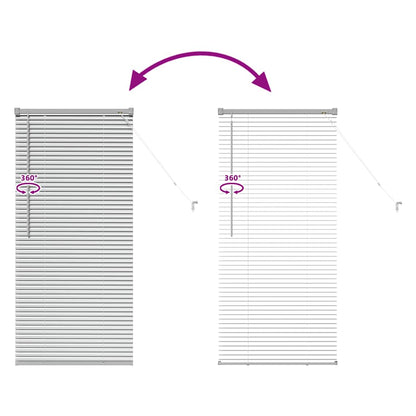 vidaXL Window Blind with Curtains Manual Silver Aluminium