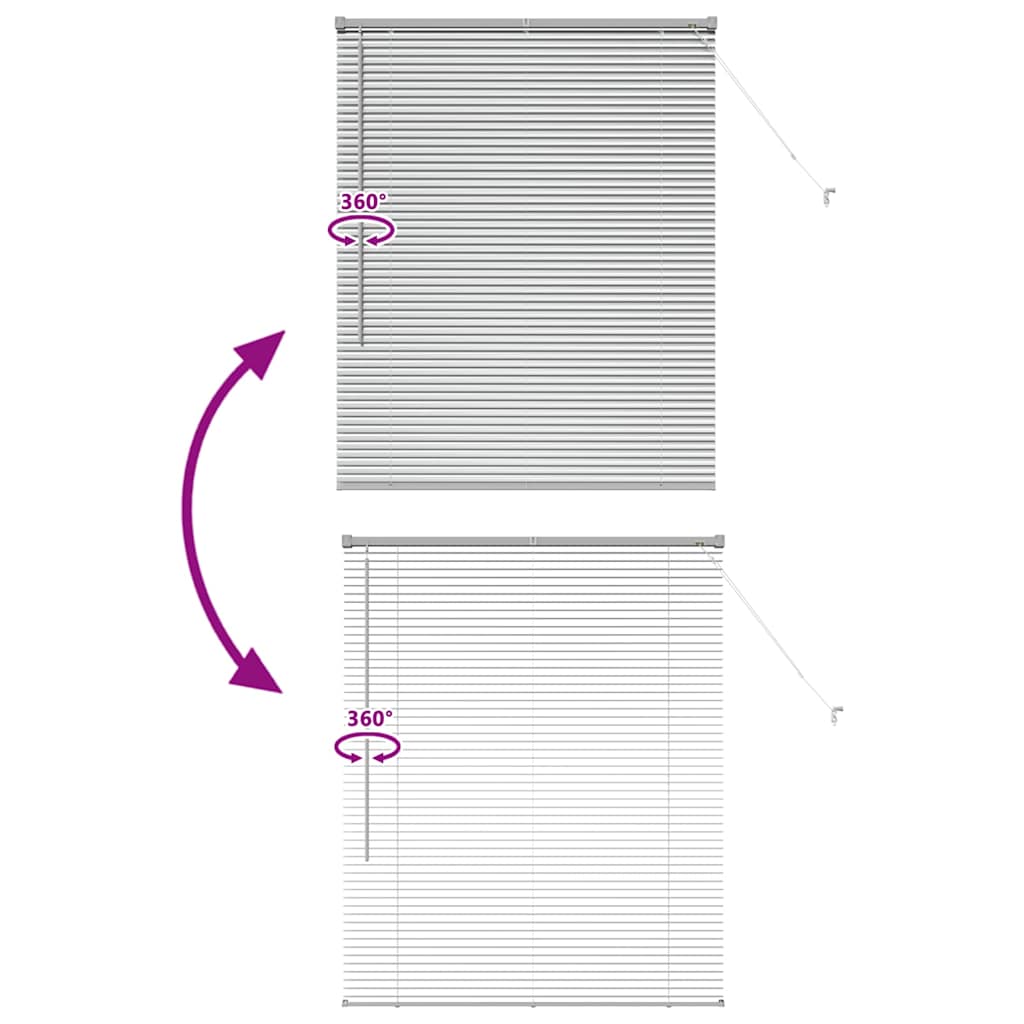 vidaXL Venetian Blinds Height Adjustable Silver 130 x 100 cm Aluminium