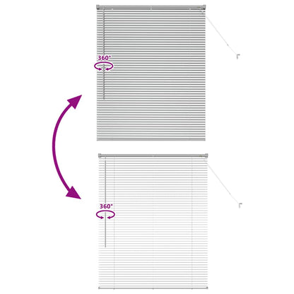 vidaXL Venetian Blinds Height Adjustable Silver 130 x 100 cm Aluminium