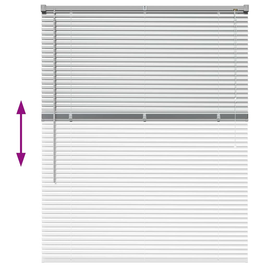vidaXL Venetian Blinds Height Adjustable Silver 130 x 100 cm Aluminium