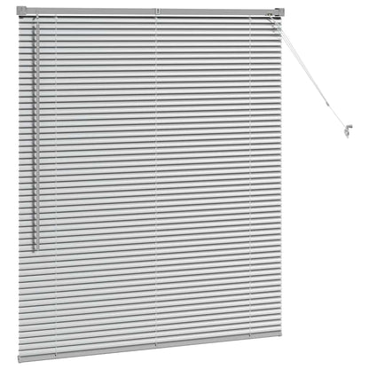 vidaXL Venetian Blinds Height Adjustable Silver 130 x 115 cm Aluminium