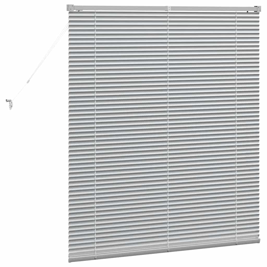 vidaXL Venetian Blinds Height Adjustable Silver 130 x 115 cm Aluminium