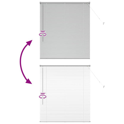 vidaXL Venetian Blinds Height Adjustable Silver 130 x 115 cm Aluminium