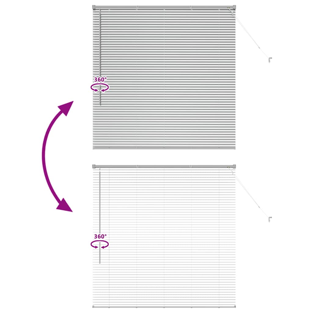 vidaXL Venetian Blinds Height Adjustable Silver 130 x 130 cm Aluminium