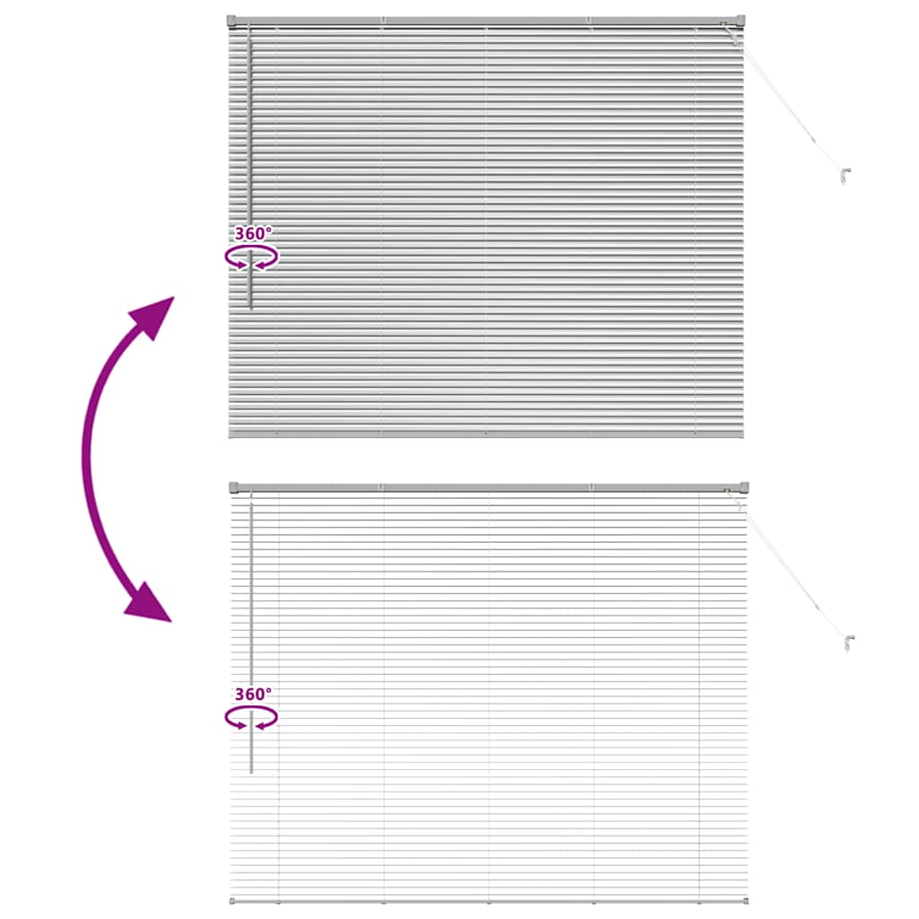 vidaXL Venetian Blinds Height Adjustable Silver 130 x 160 cm Aluminium