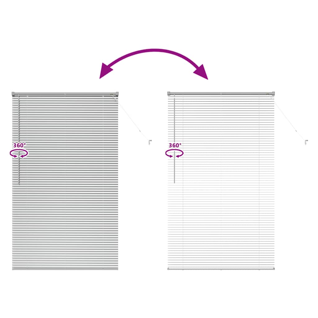 vidaXL Venetian Blinds Height Adjustable Silver 175 x 100 cm Aluminium