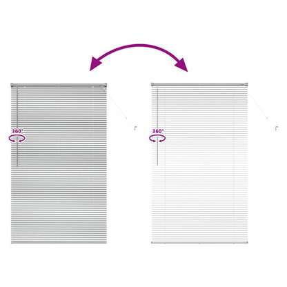 vidaXL Venetian Blinds Height Adjustable Silver 175 x 105 cm Aluminium