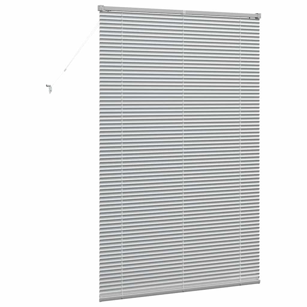 vidaXL Venetian Blinds Height Adjustable Silver 175 x 115 cm Aluminium