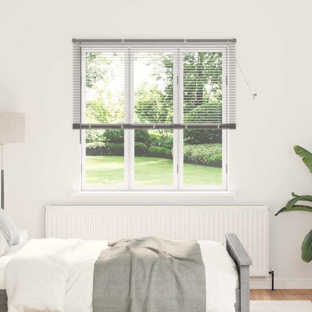 vidaXL Venetian Blinds Height Adjustable Silver 175 x 140 cm Aluminium