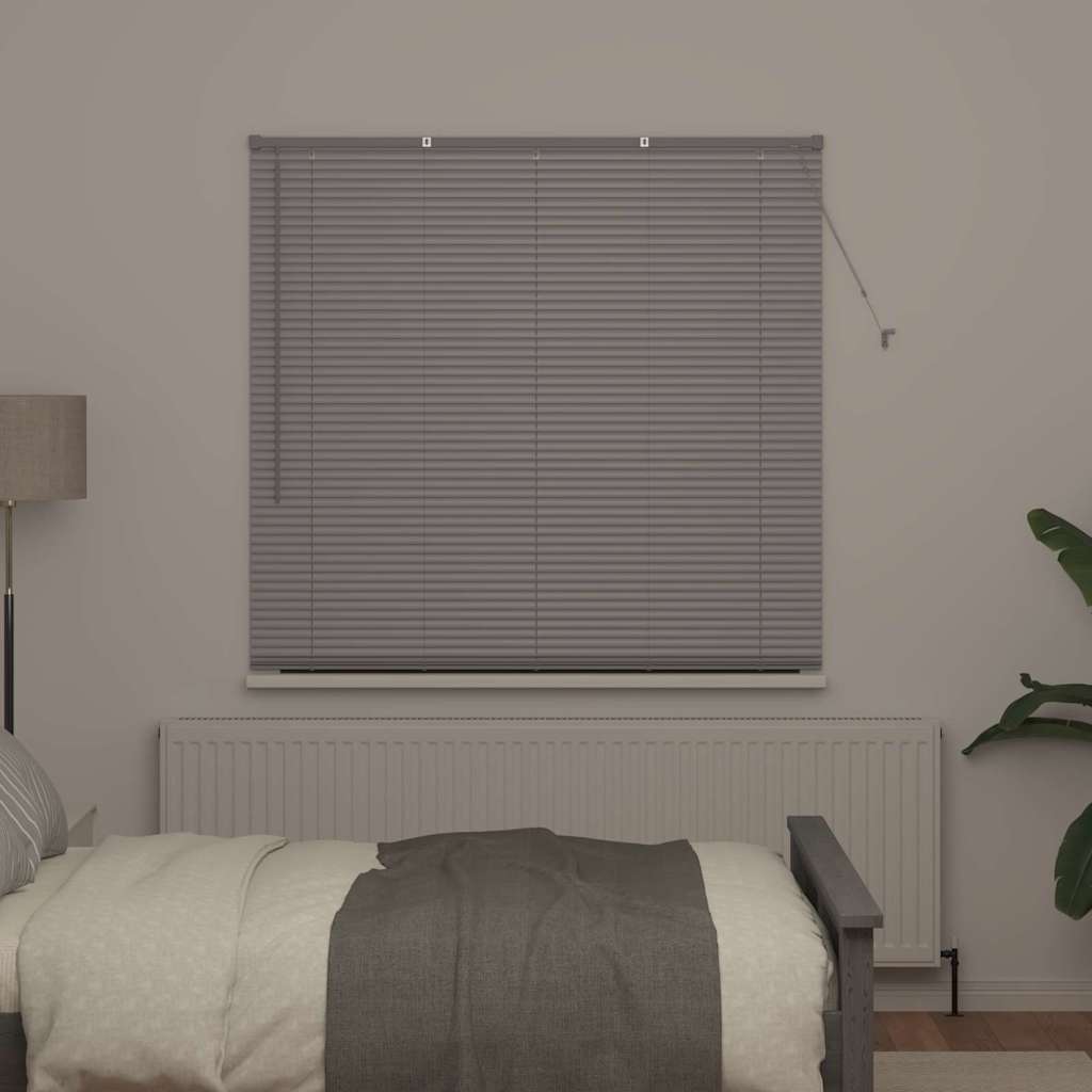 vidaXL Venetian Blinds Height Adjustable Silver 175 x 140 cm Aluminium