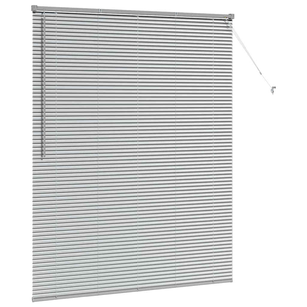 vidaXL Venetian Blinds Height Adjustable Silver 175 x 145 cm Aluminium