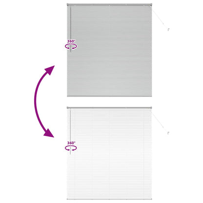 vidaXL Venetian Blinds Height Adjustable Silver 175 x 155 cm Aluminium