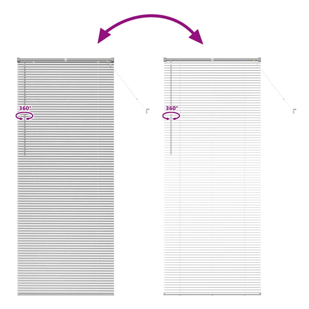 vidaXL Venetian Blinds Height Adjustable Silver 220 x 90 cm Aluminium