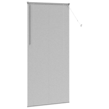 vidaXL Venetian Blinds Height Adjustable Silver 220 x 105 cm Aluminium