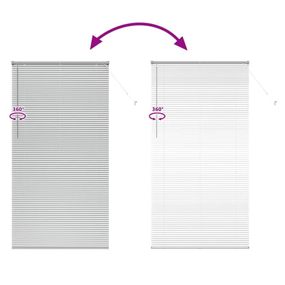 vidaXL Venetian Blinds Height Adjustable Silver 220 x 115 cm Aluminium