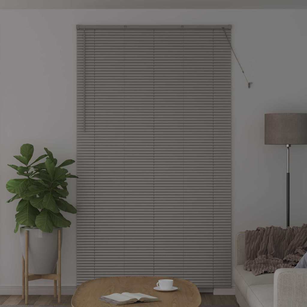 vidaXL Venetian Blinds Height Adjustable Silver 220 x 125 cm Aluminium