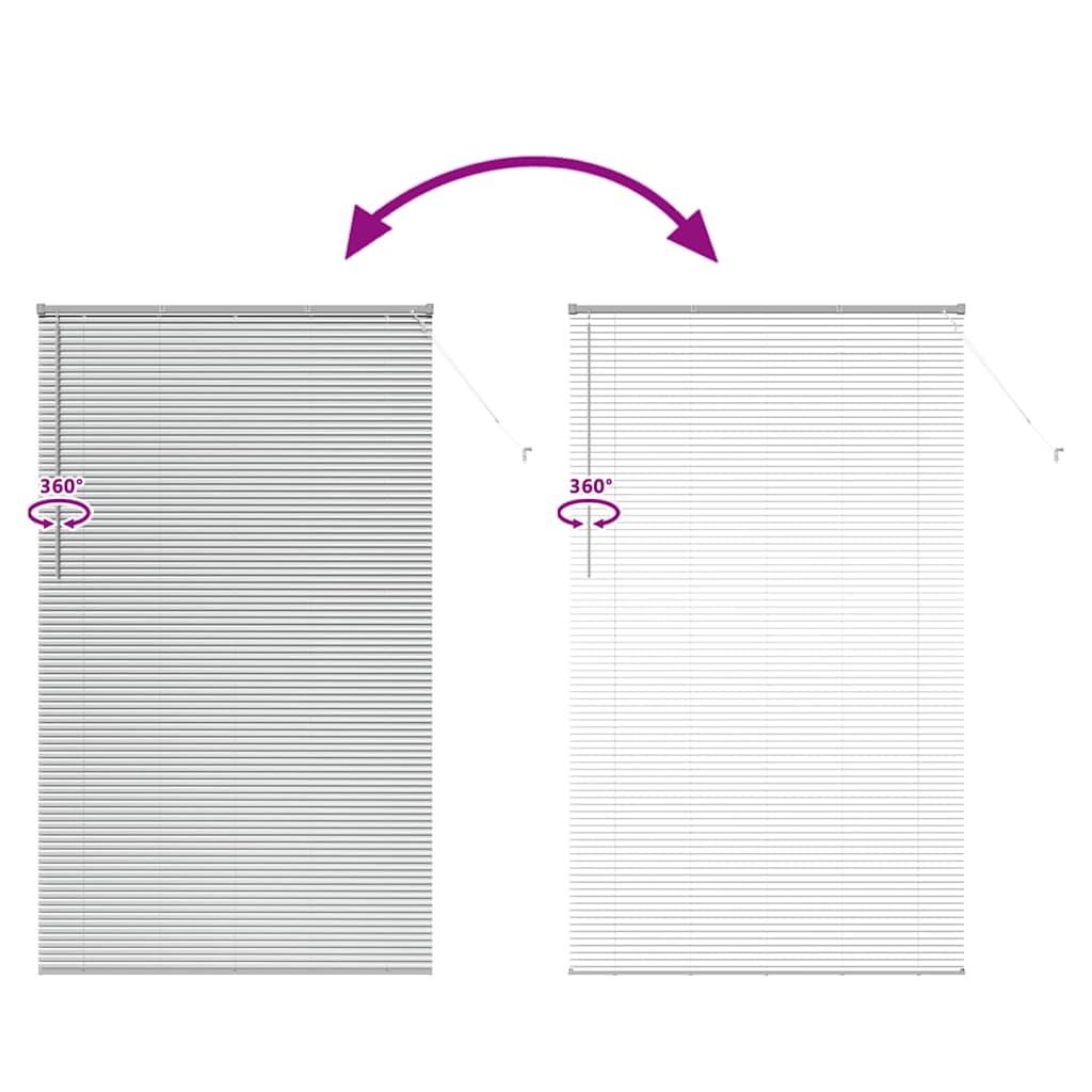 vidaXL Venetian Blinds Height Adjustable Silver 220 x 130 cm Aluminium