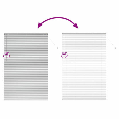 vidaXL Venetian Blinds Height Adjustable Silver 220 x 145 cm Aluminium