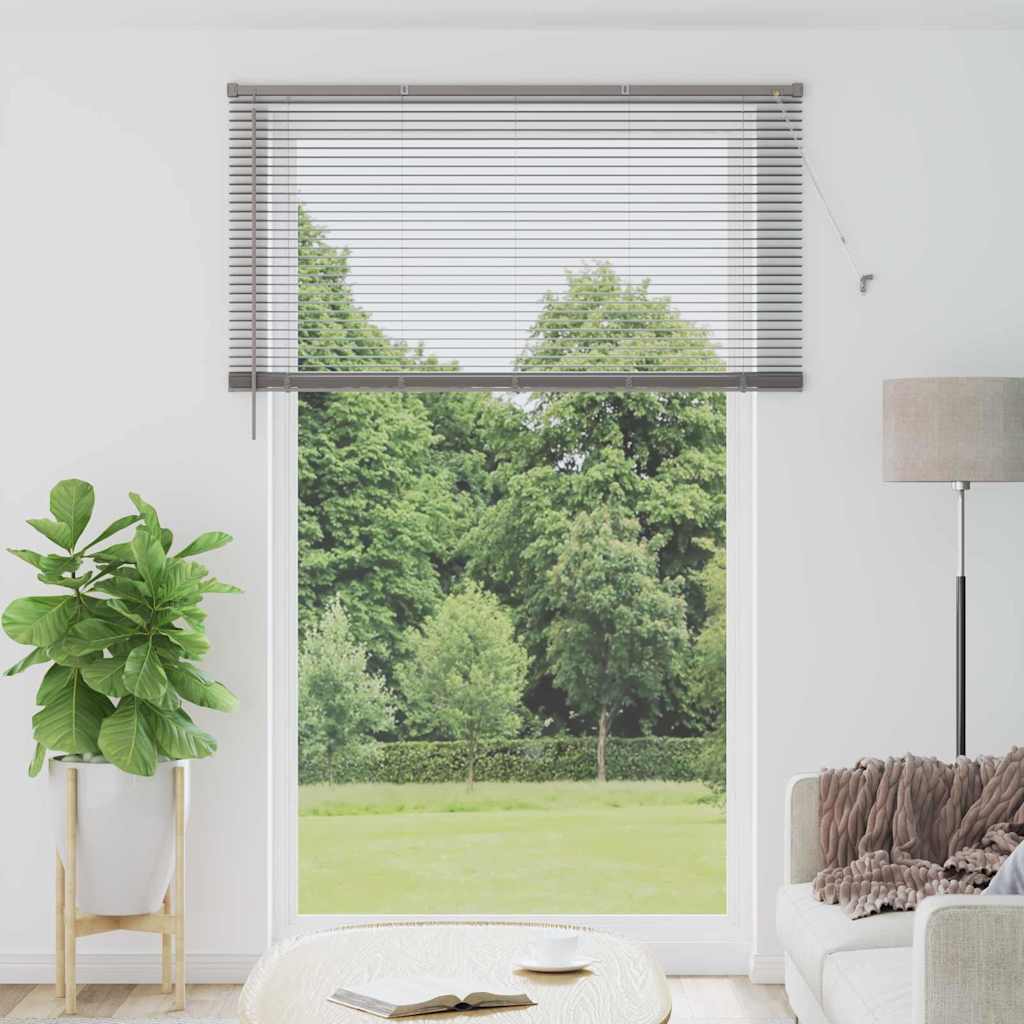 vidaXL Venetian Blinds Height Adjustable Silver 220x150cm Aluminium