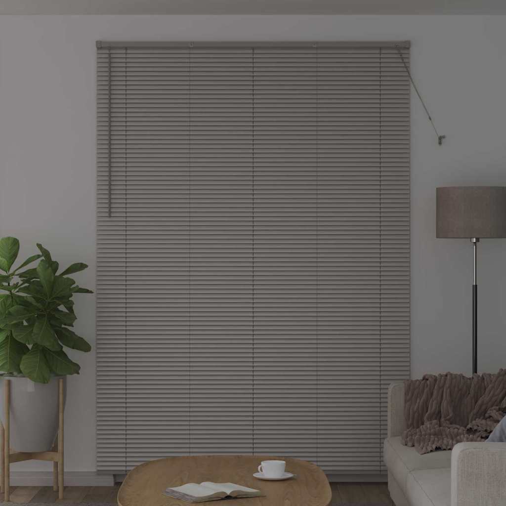 vidaXL Venetian Blinds Height Adjustable Silver 220 x 155 cm Aluminium
