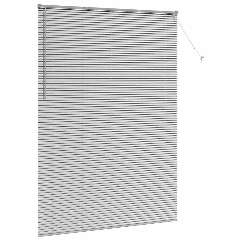 vidaXL Venetian Blinds Height Adjustable Silver 220 x 155 cm Aluminium