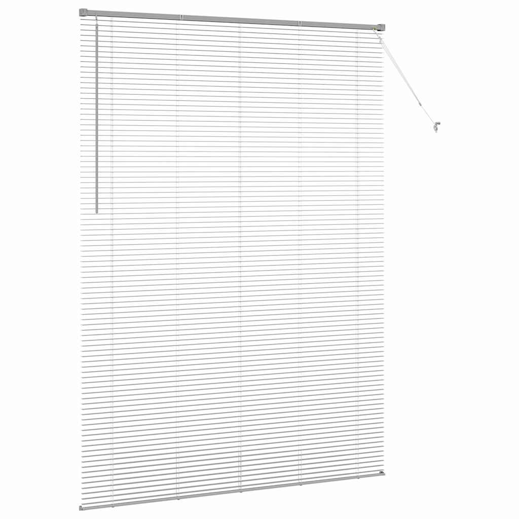 vidaXL Venetian Blinds Height Adjustable Silver 220 x 155 cm Aluminium