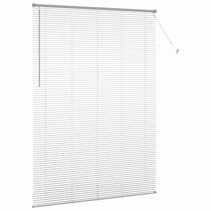 vidaXL Venetian Blinds Height Adjustable Silver 220 x 155 cm Aluminium