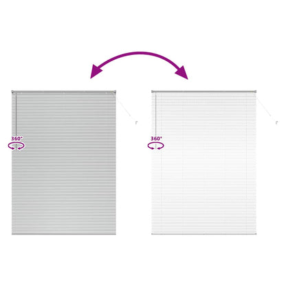 vidaXL Venetian Blinds Height Adjustable Silver 220 x 160 cm Aluminium