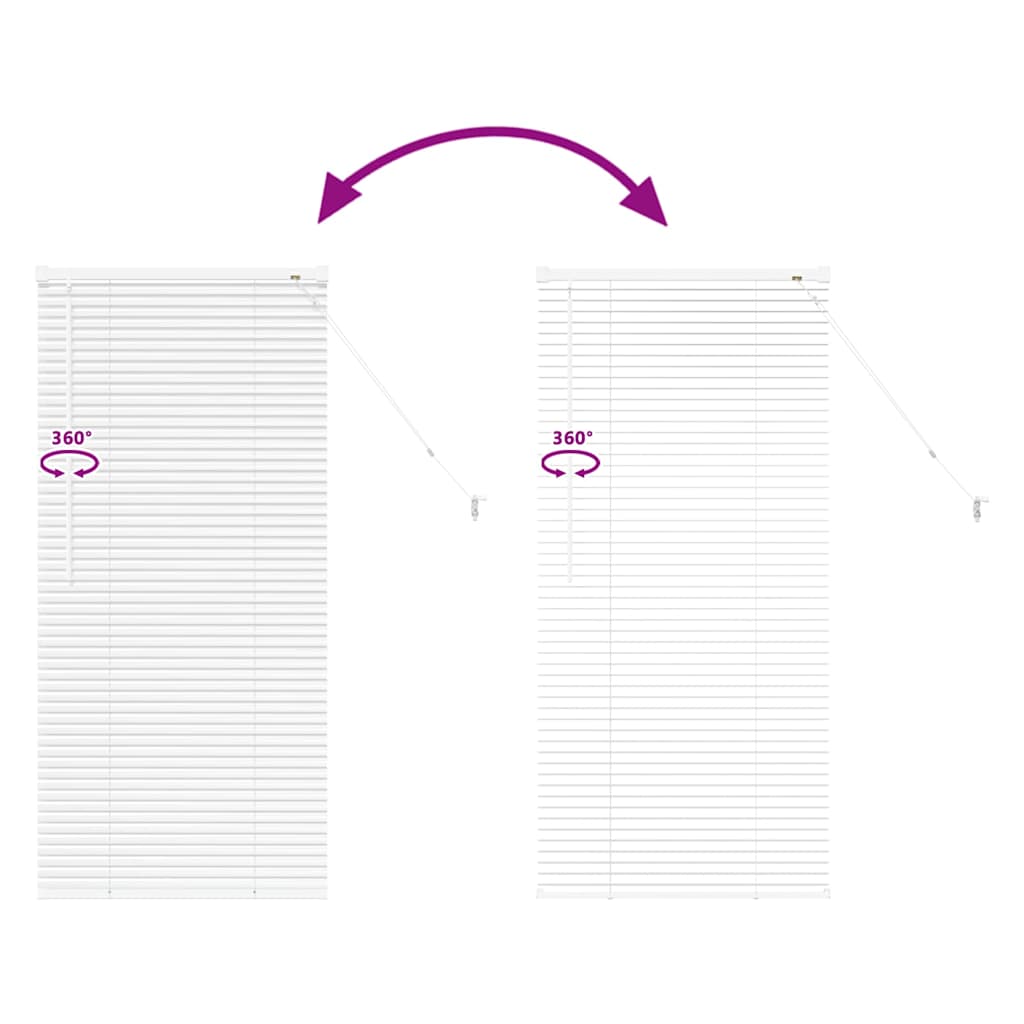vidaXL Venetian Blinds Height Adjustable White 130 x 65 cm Aluminium