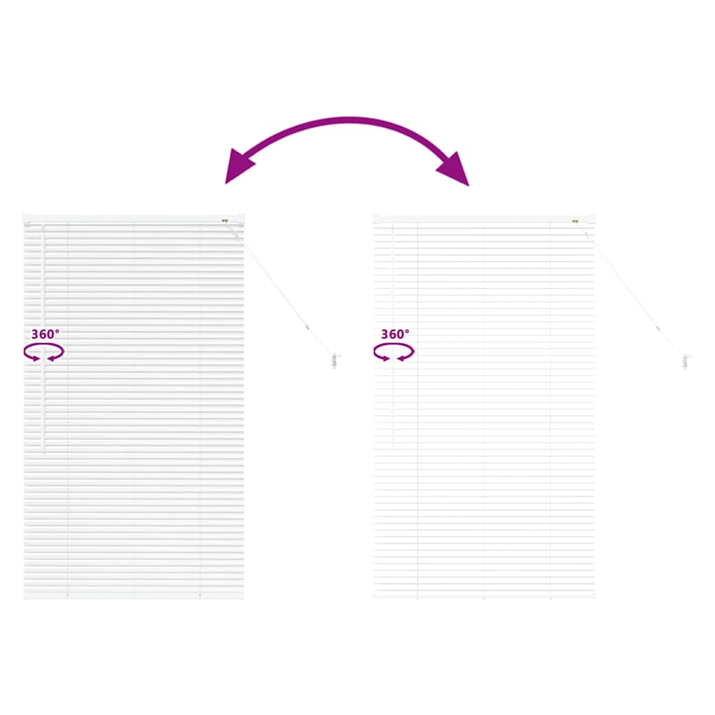 vidaXL Venetian Blinds Height Adjustable White 130 x 75 cm Aluminium