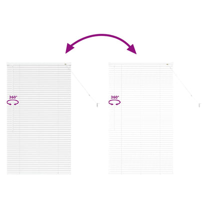 vidaXL Venetian Blinds Height Adjustable White 130 x 75 cm Aluminium