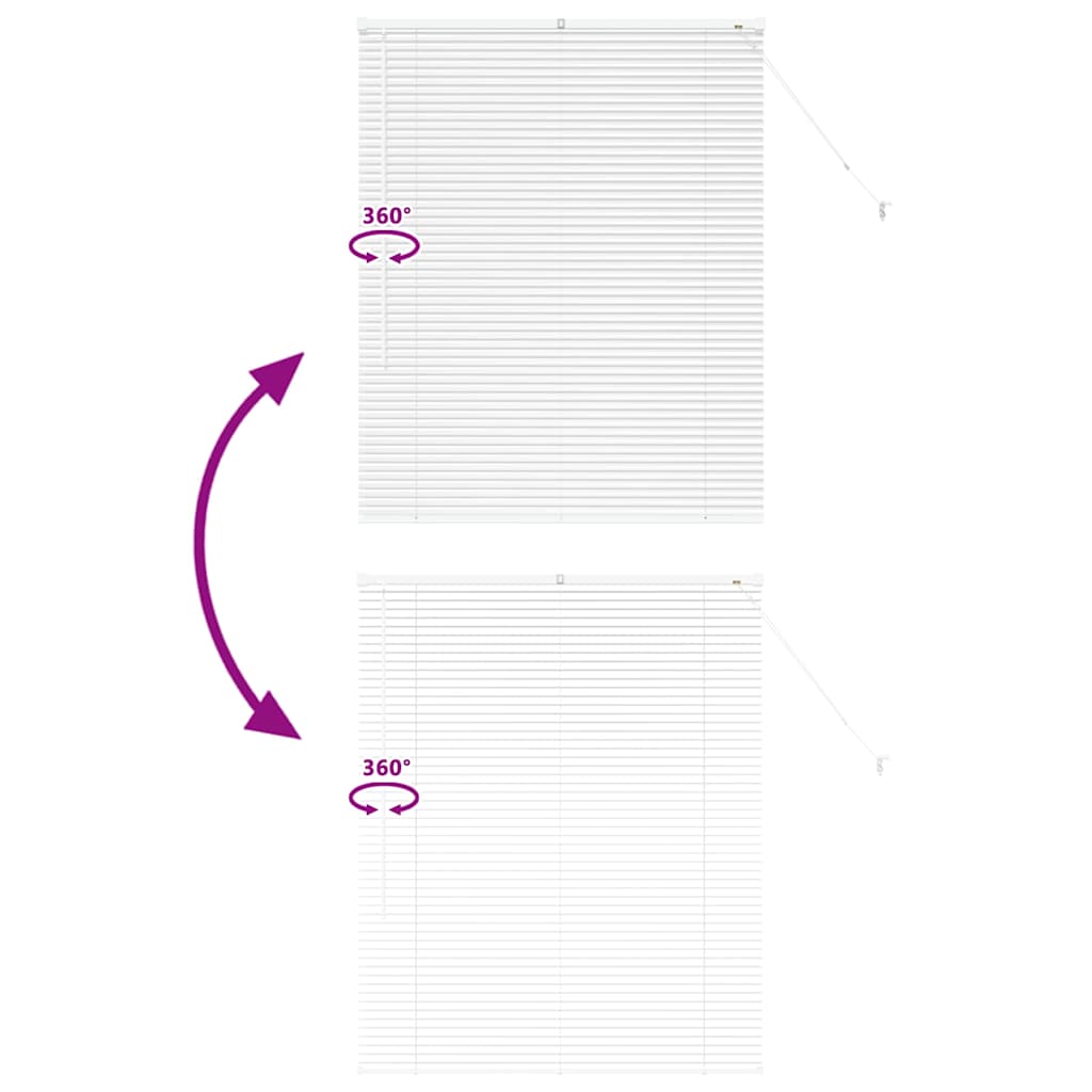 vidaXL Venetian Blinds Height Adjustable White 130 x 105 cm Aluminium