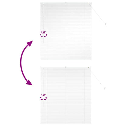 vidaXL Venetian Blinds Height Adjustable White 130 x 120 cm Aluminium