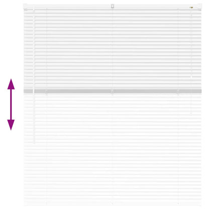 vidaXL Venetian Blinds Height Adjustable White 130 x 120 cm Aluminium